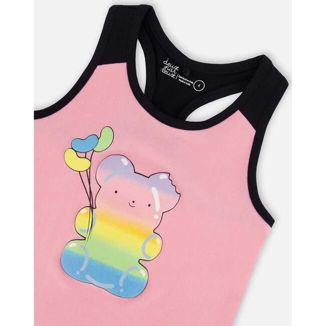 Organic Cotton Racerback Tank Top, Candy Pink And Black - T-Shirts - 4