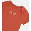 Organic Cotton Onesie, Terracotta - Onesies - 4