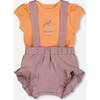 Organic Cotton Onesie And Shortall Set, Orange And Purple - Mixed Apparel Set - 1 - thumbnail