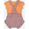 Organic Cotton Onesie And Shortall Set, Orange And Purple - Mixed Apparel Set - 3