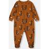 Organic Cotton One-Piece Pajama, Sloths On Tan Background - Footie Pajamas - 1 - thumbnail