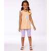 Organic Cotton Tunic With Frill, Light Orange And Ice Cream Cone - Blouses - 2