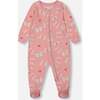 Organic Cotton One-Piece Pajama, Pink And Blue Butterflies On Old Pink - Pajamas - 1 - thumbnail