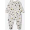 Organic Cotton One-Piece Pajama, Off-White And Multi Truck - Footie Pajamas - 1 - thumbnail