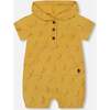 Organic Cotton Hooded Romper, Yellow Bananas - Rompers - 1 - thumbnail