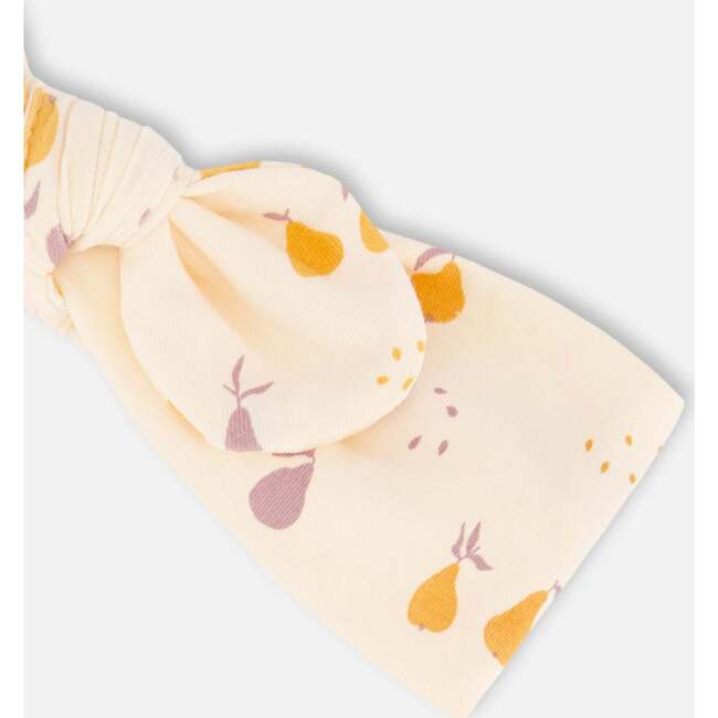 Organic Cotton Headband, Peach With Pears Print - Bows - 3