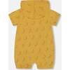 Organic Cotton Hooded Romper, Yellow Bananas - Rompers - 5