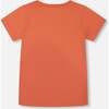 Organic Cotton Graphic Tee, Orange And Navy Dino - T-Shirts - 3