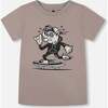 Organic Cotton Graphic Tee, Gray, Black And White - T-Shirts - 1 - thumbnail