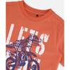 Organic Cotton Graphic Tee, Orange And Navy Dino - T-Shirts - 4