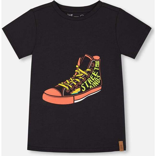 Organic Cotton Graphic Tee, Black And Red Shoe