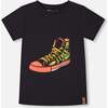 Organic Cotton Graphic Tee, Black And Red Shoe - T-Shirts - 1 - thumbnail