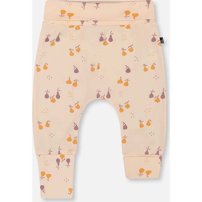 Organic Cotton Evolutive Pant, Peach With Pears Print