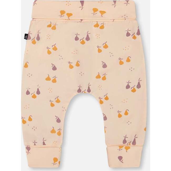 Organic Cotton Evolutive Pant, Peach With Pears Print - Pants - 2