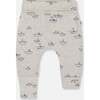 Organic Cotton Evolutive Pant, Heather Grey With Little Paper Boat - Pants - 1 - thumbnail