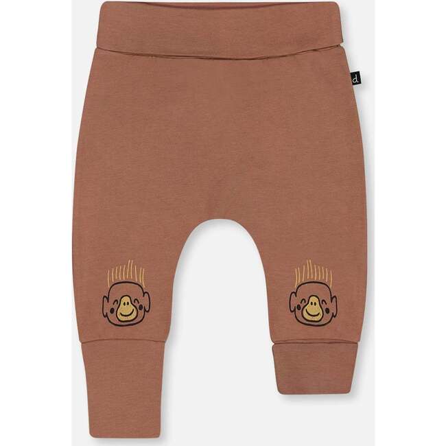 Organic Cotton Evolutive Pant, Brown And Monkeys - Pants - 1