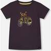 Organic Cotton Tee, Dark Gray And Multicolored Vespa - T-Shirts - 1 - thumbnail