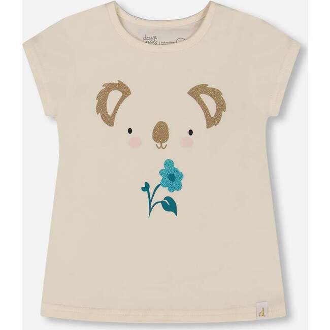 Organic Cotton Tee, Cream And Koala