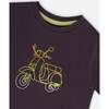 Organic Cotton Tee, Dark Gray And Multicolored Vespa - T-Shirts - 5