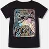 Organic Cotton Tee, Black And Multicolored Dino - T-Shirts - 5