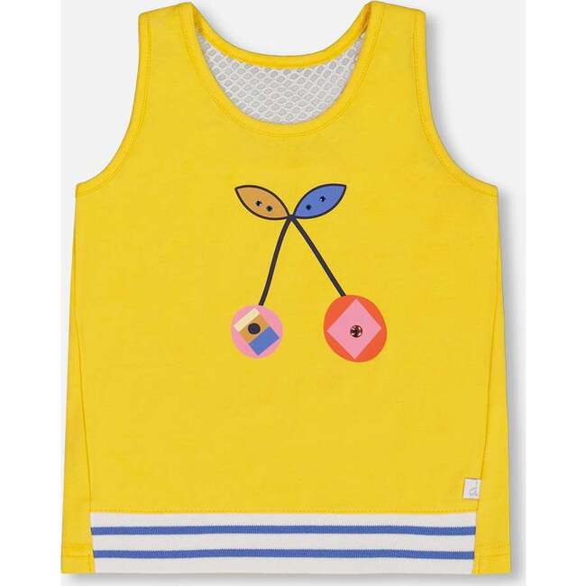 Organic Cotton Tank Top, Yellow And Cherries