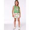 Organic Cotton Tank With Frills, Flowers On Green Background - T-Shirts - 3