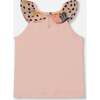 Organic Cotton Tank Top With Frill, Pink With Black Butterfly - T-Shirts - 3