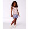 Organic Cotton Tank Top With Fringe, Palm Trees, Pink Flamingo, And Turquoise - T-Shirts - 2