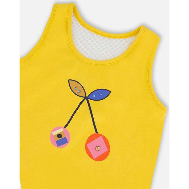 Organic Cotton Tank Top, Yellow And Cherries - T-Shirts - 4