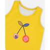 Organic Cotton Tank Top, Yellow And Cherries - T-Shirts - 4