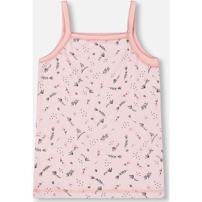 Organic Cotton Tank Top, Small Pink Flowers On Pale Pink Background - Underwear - 2