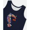 Organic Cotton Tank Top, Navy Blue And Toucan - T-Shirts - 4