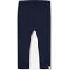 Organic Cotton Capri Leggings With Mesh, Navy Blue - Leggings - 1 - thumbnail