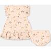 Organic Cotton Dress And Bloomer Set, Peach With Pears Print - Dresses - 3