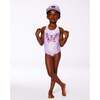 One-Piece Swimsuit, Pink Butterflies With Bubble Effects - One Pieces - 2
