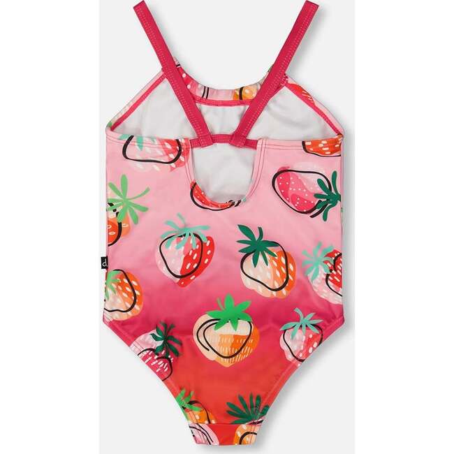 One-Piece Swimsuit, Pink Gradient Strawberry - One Pieces - 4