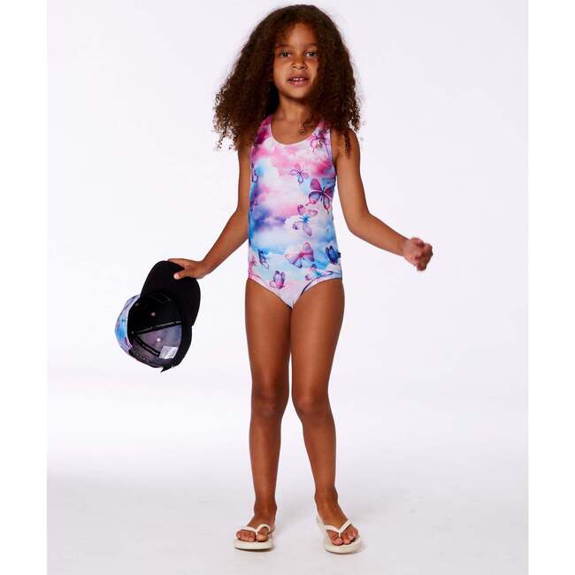 One-Piece Swimsuit, Butterflies On Multicolored Background - One Pieces - 2