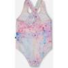 One-Piece Swimsuit, Pink Butterflies With Bubble Effects - One Pieces - 3