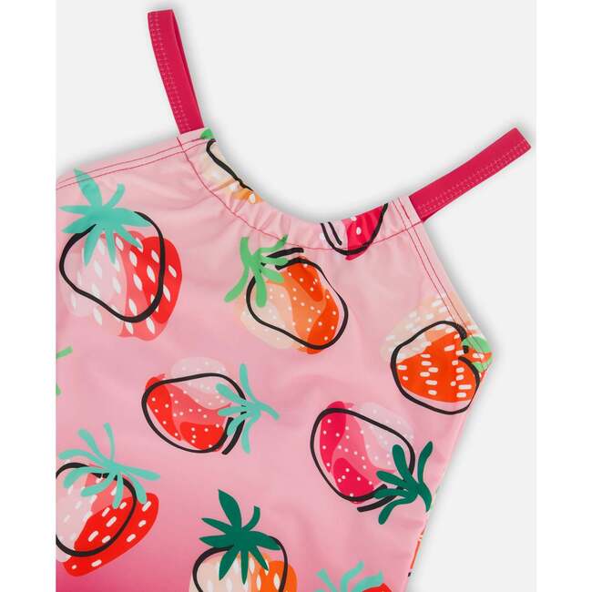 One-Piece Swimsuit, Pink Gradient Strawberry - One Pieces - 5