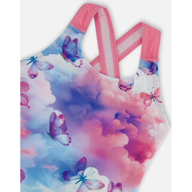 One-Piece Swimsuit, Butterflies On Multicolored Background - One Pieces - 4