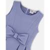 Neoprene Bow Dress, Old Blue - Dresses - 4