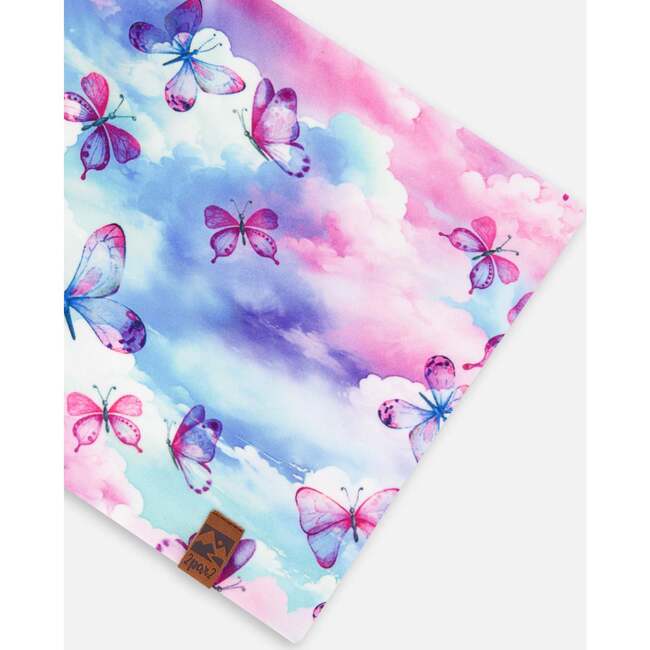 Neck Tube, Butterflies On Multicolored Background - Scarves - 3