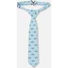 Neck Tie, Pale Blue With Bicycle - Bowties & Ties - 1 - thumbnail