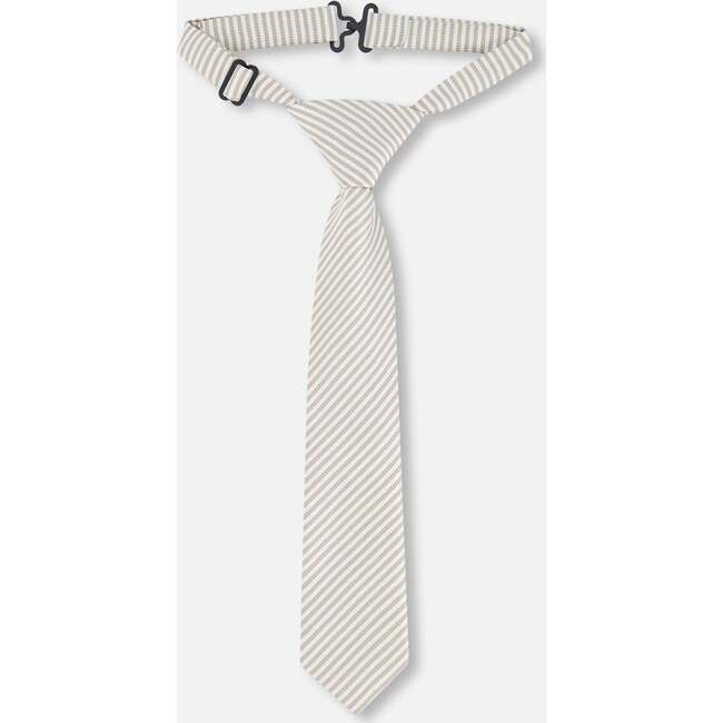 Neck Tie, Light Taupe Striped