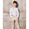 Neck Tie, Light Taupe Striped - Bowties & Ties - 2