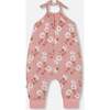 Muslin Tie Strap Jumpsuit, Pink And White Flowers - Rompers - 3