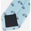 Neck Tie, Pale Blue With Bicycle - Bowties & Ties - 3