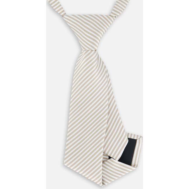 Neck Tie, Light Taupe Striped - Bowties & Ties - 5
