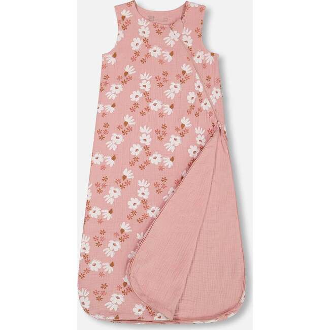 Muslin Sleep Sack, Pink And White Flowers - Pajamas - 3