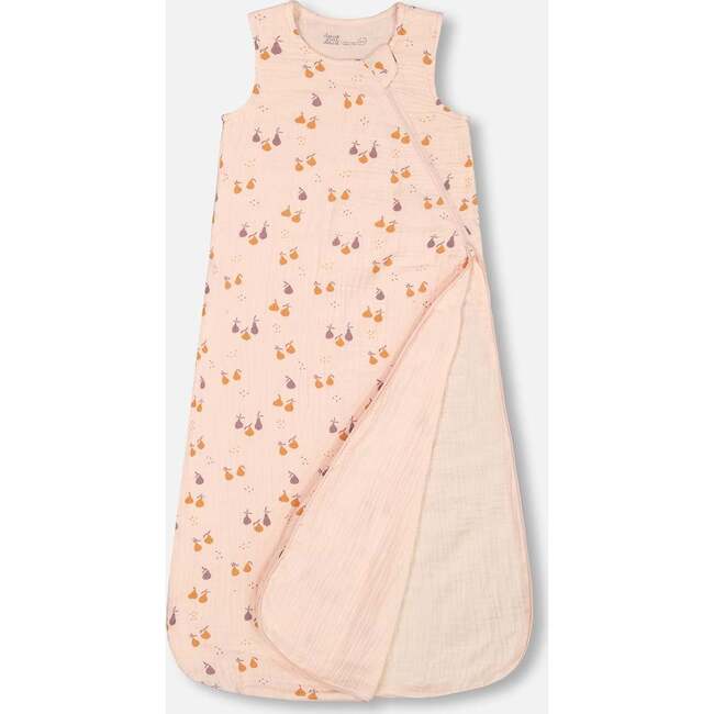 Muslin Sleep Sack, Peach With Pears Print - Pajamas - 3